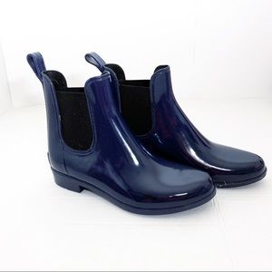 J crew blue Chelsea rain boots Size 7